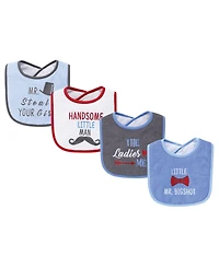 Hudson Baby Boys Four-Piece Fiber-Filled Feeding Bibs