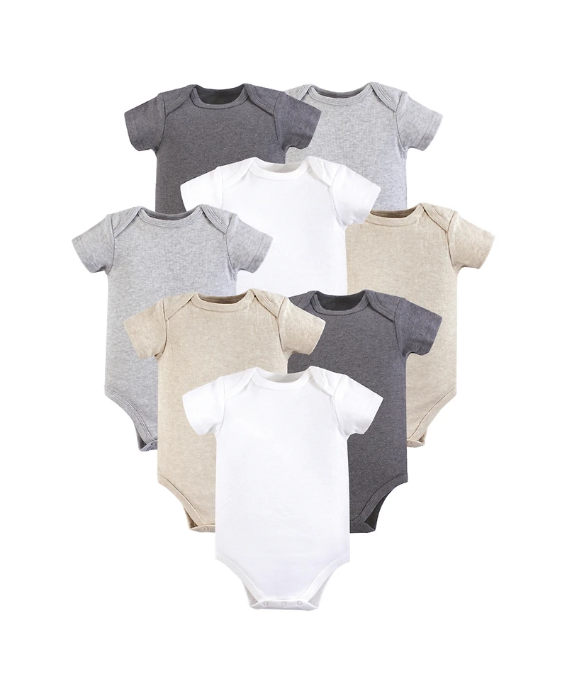 Hudson Baby Boys Unisex Cotton Bodysuits 8-Pack