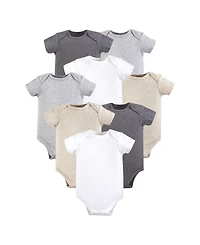 Hudson Baby Boys Unisex Cotton Bodysuits 8-Pack