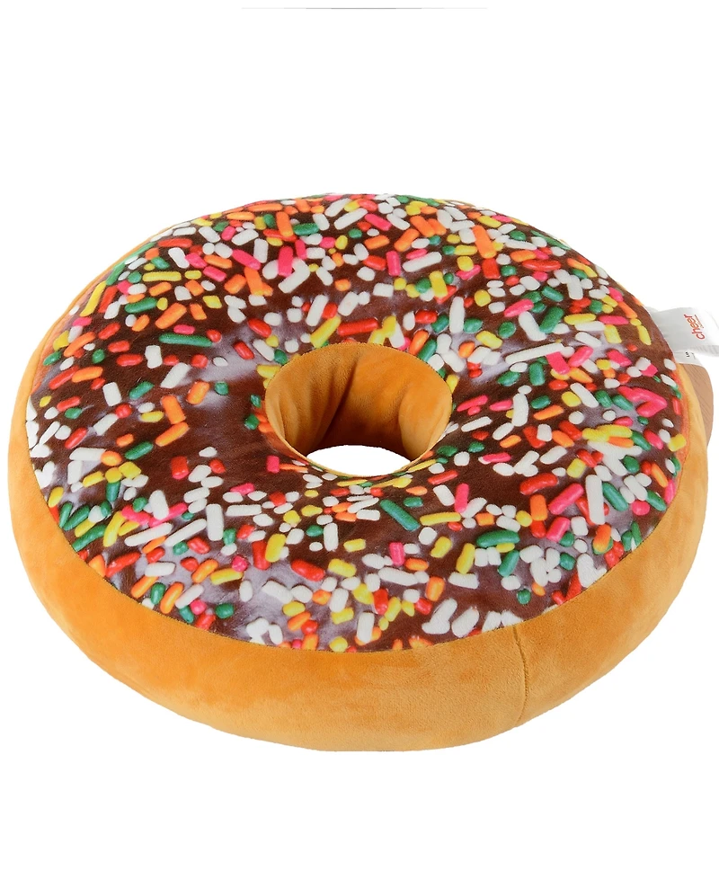 Cheer Collection Reversible Photoreal Donut Decorative Pillow, 16" Round