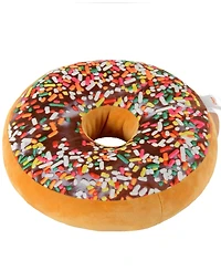 Cheer Collection Reversible Photoreal Donut Decorative Pillow, 16" Round