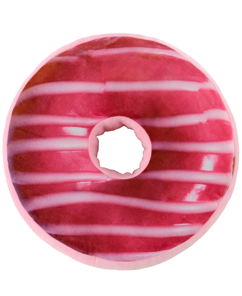 Cheer Collection Reversible Photoreal Donut Decorative Pillow, 16" Round