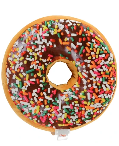 Cheer Collection Reversible Photoreal Donut Decorative Pillow, 16" Round