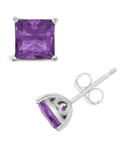 Blue Topaz (2-7/8 ct. t.w.) Stud Earrings in Sterling Silver. Also Available in Amethyst (2-1/6 ct. t.w.)