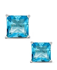 Blue Topaz (2-7/8 ct. t.w.) Stud Earrings Sterling Silver. Also Available Amethyst (2-1/6