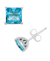 Blue Topaz (2-7/8 ct. t.w.) Stud Earrings Sterling Silver. Also Available Amethyst (2-1/6