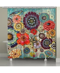 Laural Home Blue Bird Boho Shower Curtain, 71" x 72"