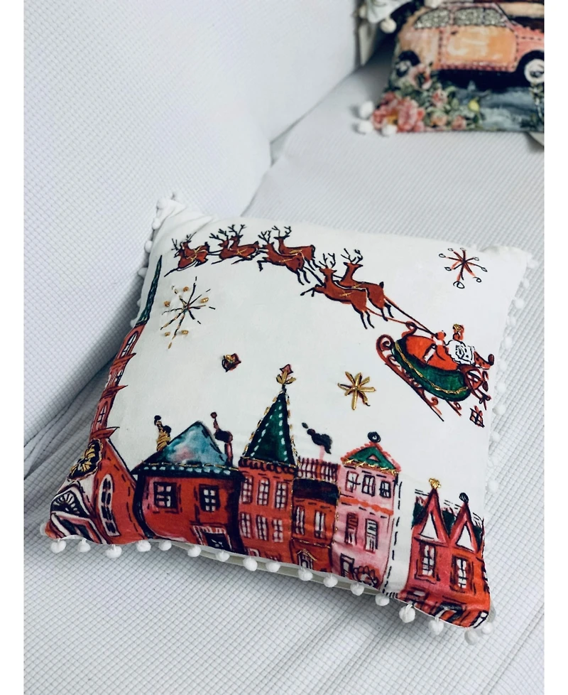 Vibhsa Santa Ride Decorative Pillow Cover, 18" x 18"