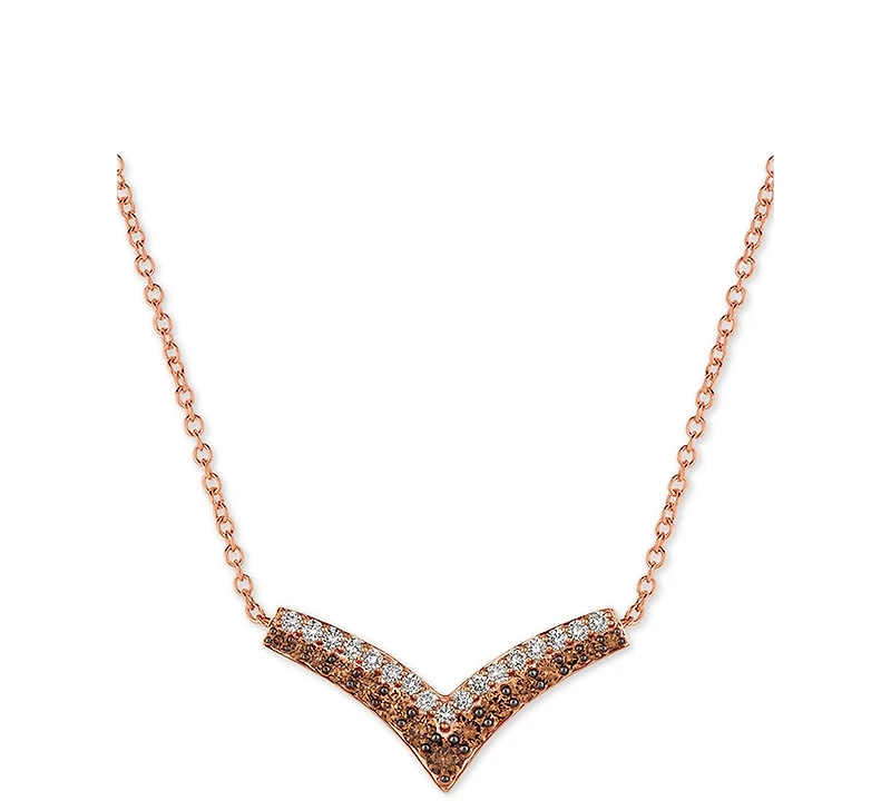 Le Vian Creme Brulee Diamond Chevron 18" Statement Necklace (1-1/10 ct. t.w.) in 14k Rose Gold