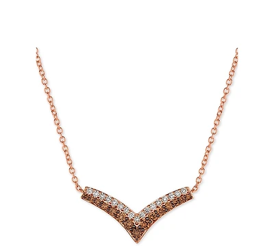 Le Vian Creme Brulee Diamond Chevron 18" Statement Necklace (1-1/10 ct. t.w.) in 14k Rose Gold