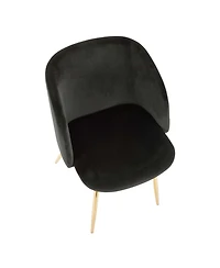 Lumisource Fran Chair Gold Metal and Velvet Set of 2