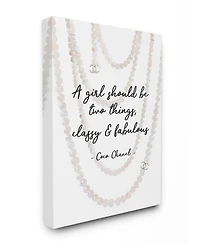 Stupell Industries Classy and Fabulous Fashion Quote with Pearls Canvas Wall Art, 16" L x 20" H