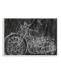 Stupell Industries Monotone Black and White Motorcycle Sketch Wall Plaque Art, 13" L x 19" H