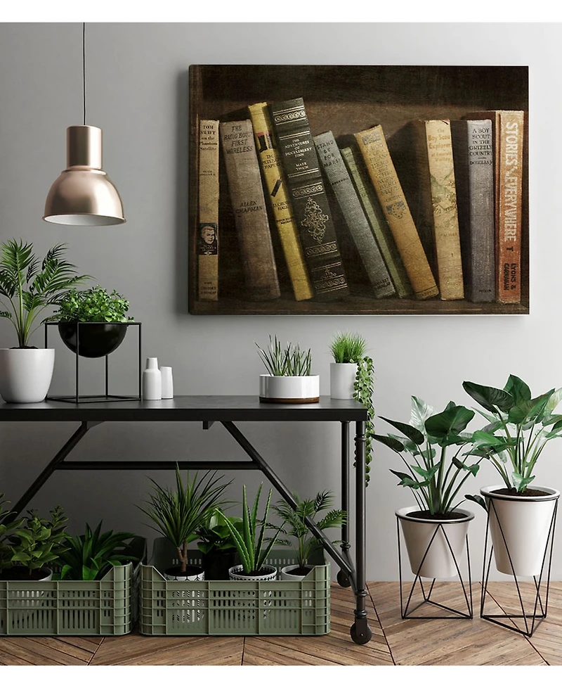 Giant Art 14" x 11" Vintage Like Book Collection Ii Museum Mounted Canvas Print