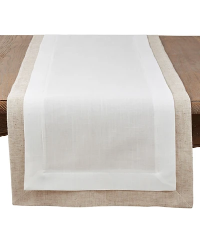 Saro Lifestyle Double Layer Table Runner with Thick Border Design