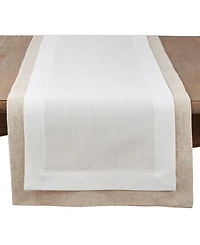 Saro Lifestyle Double Layer Table Runner with Thick Border Design