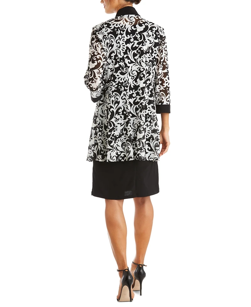 R & M Richards Dress & Printed Jacket