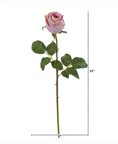 Nearly Natural 21in. Rose Bud Artificial Flower Set of 6