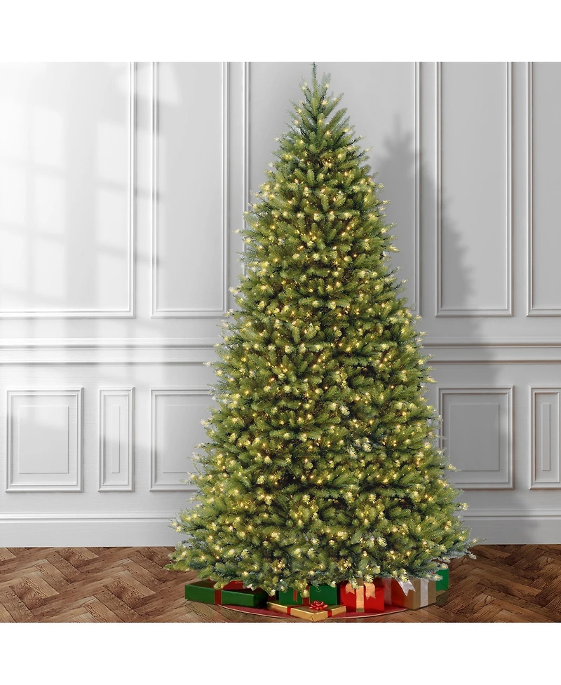 National Tree 10' Dunhill Fir Hinged Tree with 1200 Low Voltage Dual Led Lights with 9 Function Footswitch