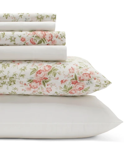 Laura Ashley Marissa Cotton Percale 6-Pc. Sheet Set, Queen
