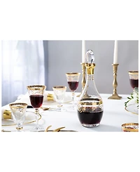 Classic Touch Glass Wine Bottle with Rich Gold-Tone Design
