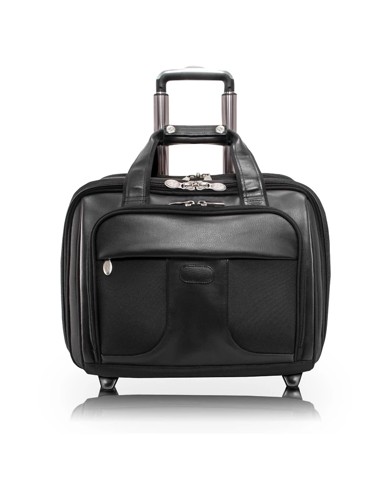 McKlein Chicago, 15" Patented Detachable -Wheeled Laptop Briefcase