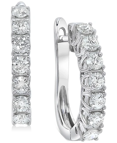 Diamond Small Huggie Hoop Earrings (1 ct. t.w.) in 14k White or Yellow Gold