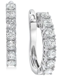 Diamond Small Huggie Hoop Earrings (1 ct. t.w.) in 14k White or Yellow Gold
