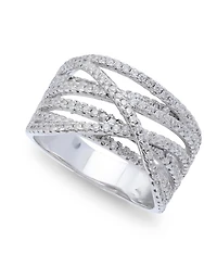 Cubic Zirconia Pave Interlocking Ring (1-1/6 ct. t.w.) Sterling Silver