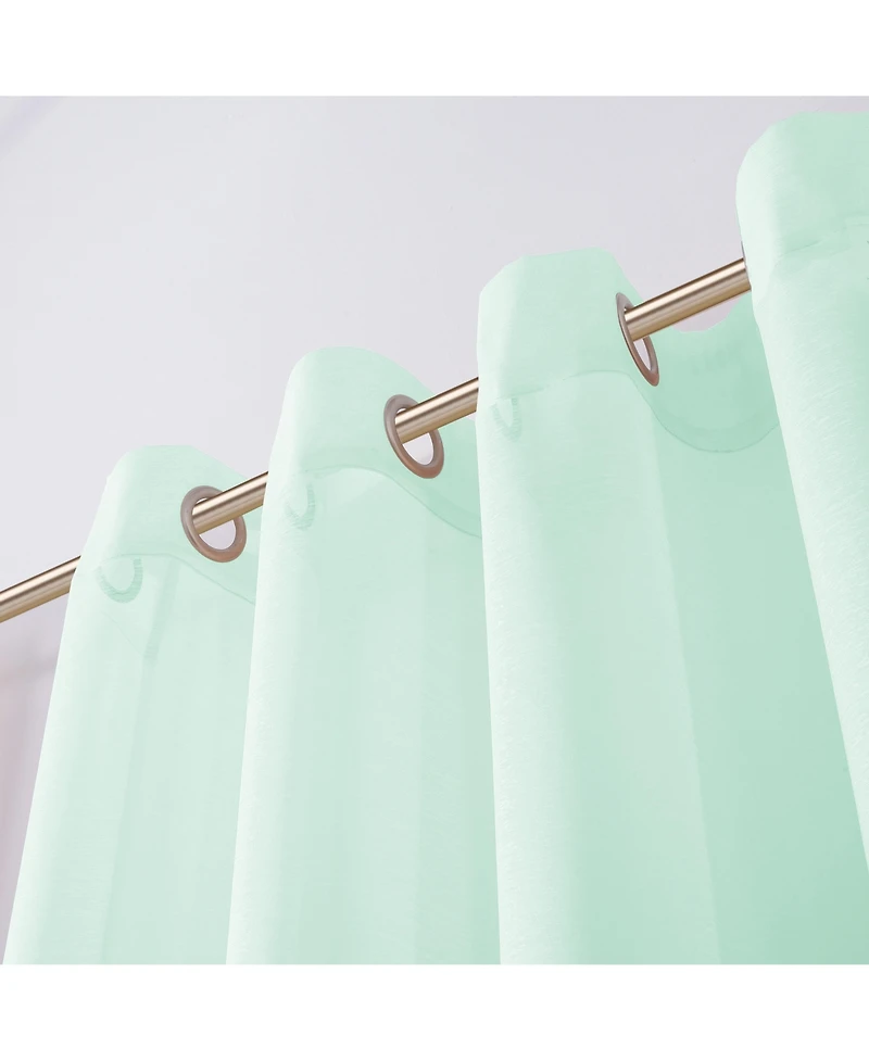 Dainty Home Malibu Linen Look Sheer Grommet Window Panel, 110" x 84"