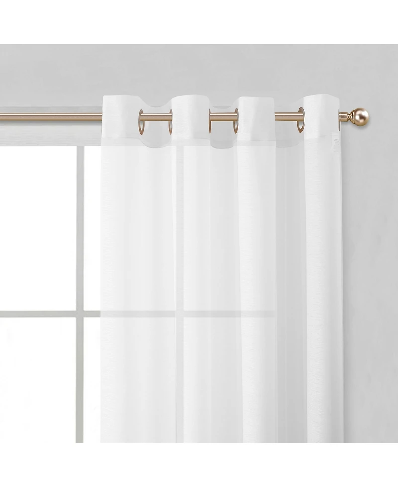 Dainty Home Malibu Linen Look Sheer Grommet Window Panel, 110" x 84"