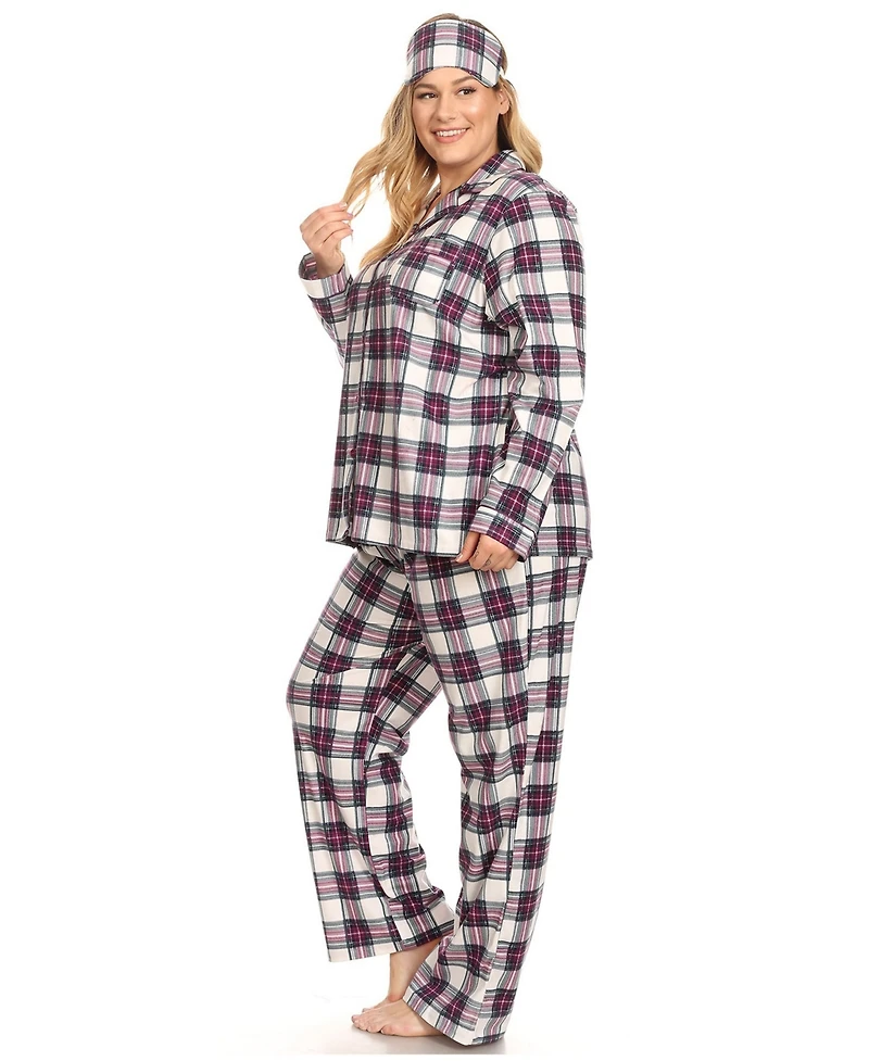 White Mark Plus 3-Piece Pajama Set