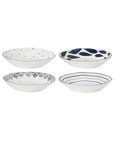 Lenox Blue Bay Porcelain Pasta Bowls Set, Assorted Set of 4