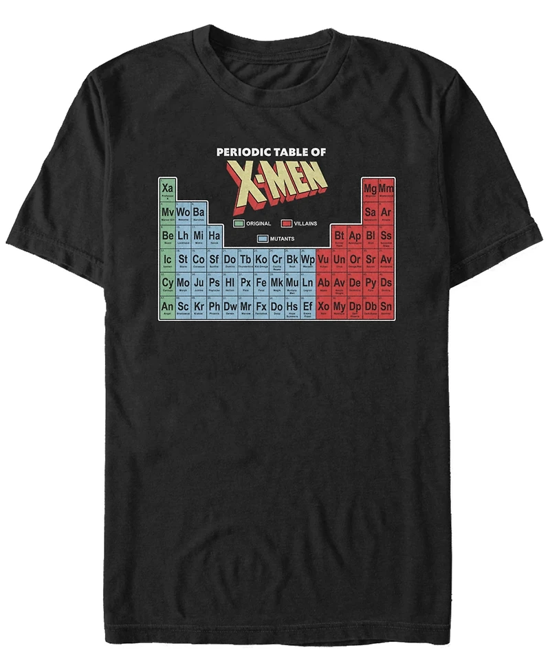 Fifth Sun Men's Periodic Table of X-Men Elements Colorful Short Sleeve T- shirt