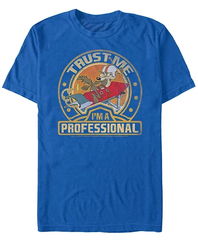 Fifth Sun Looney Tunes Men's Wile E. Coyote Trust Me I'M A Professional Short Sleeve T-Shirt