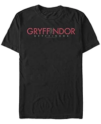 Fifth Sun Harry Potter Men's Hogwarts Gryffindor Text Logo Short Sleeve T-Shirt
