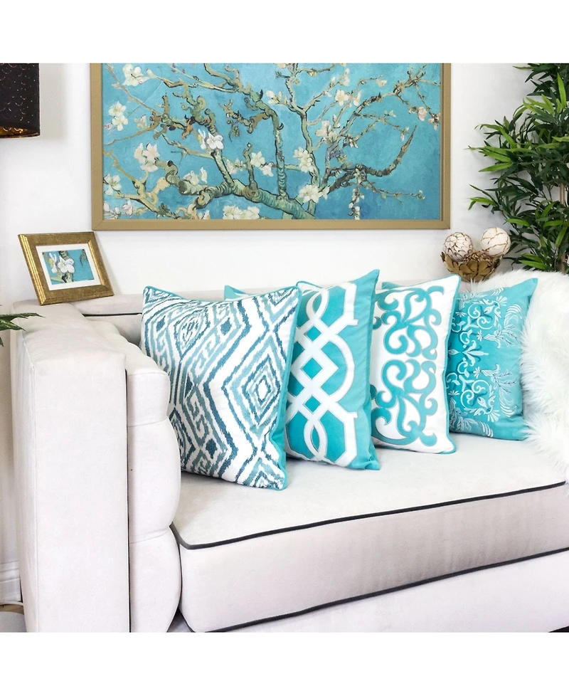 Homey Cozy Floral Elegant Decorative Pillow, 20" x 20"