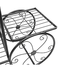 Sorbus Flower Cart Pot Display Rack - Black