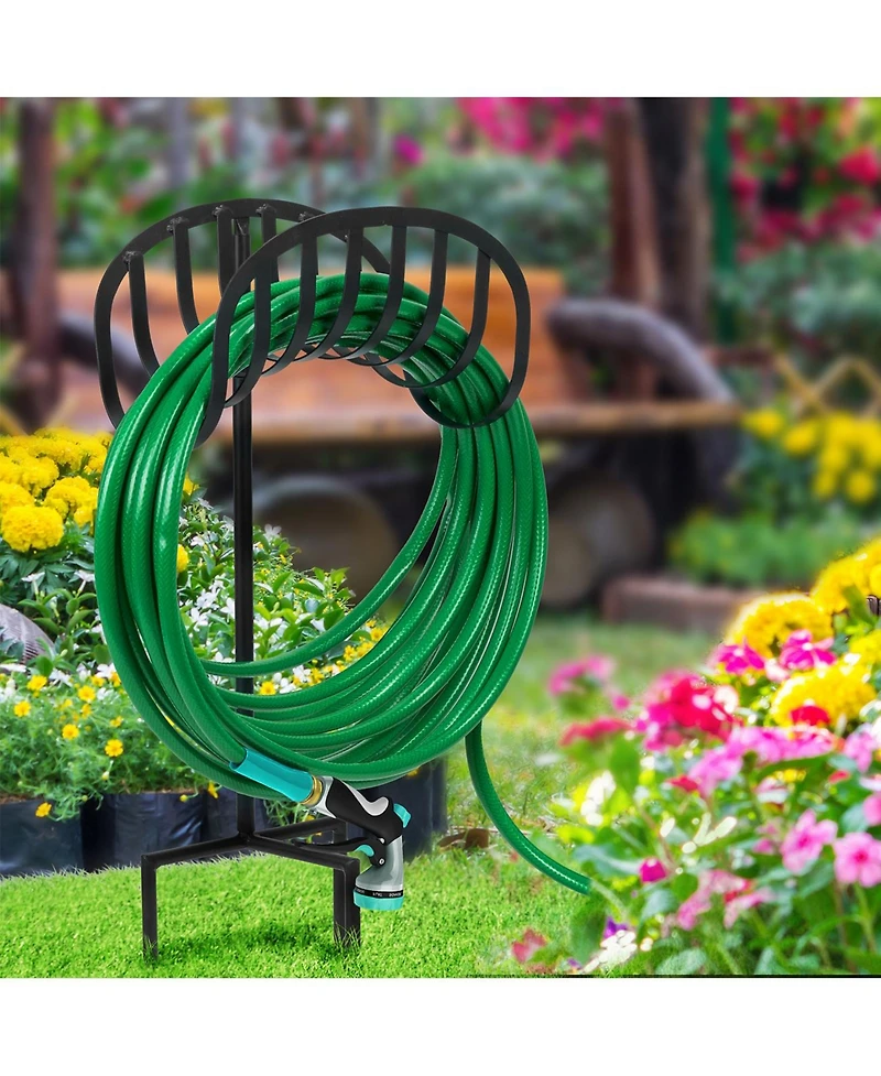 Sorbus Liberty Garden Manger Style Metal Garden Hose Stand