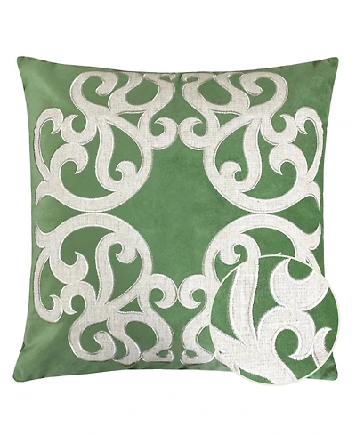 Homey Cozy Shierly Applique Embroidery Decorative Pillow, 20" x 20"