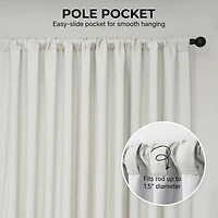 Half Price Drapes Extra Wide Textured Faux Linen Room Darkening Curtain