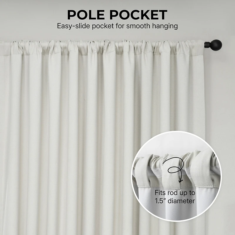 Half Price Drapes Extra Wide Textured Faux Linen Room Darkening Curtain