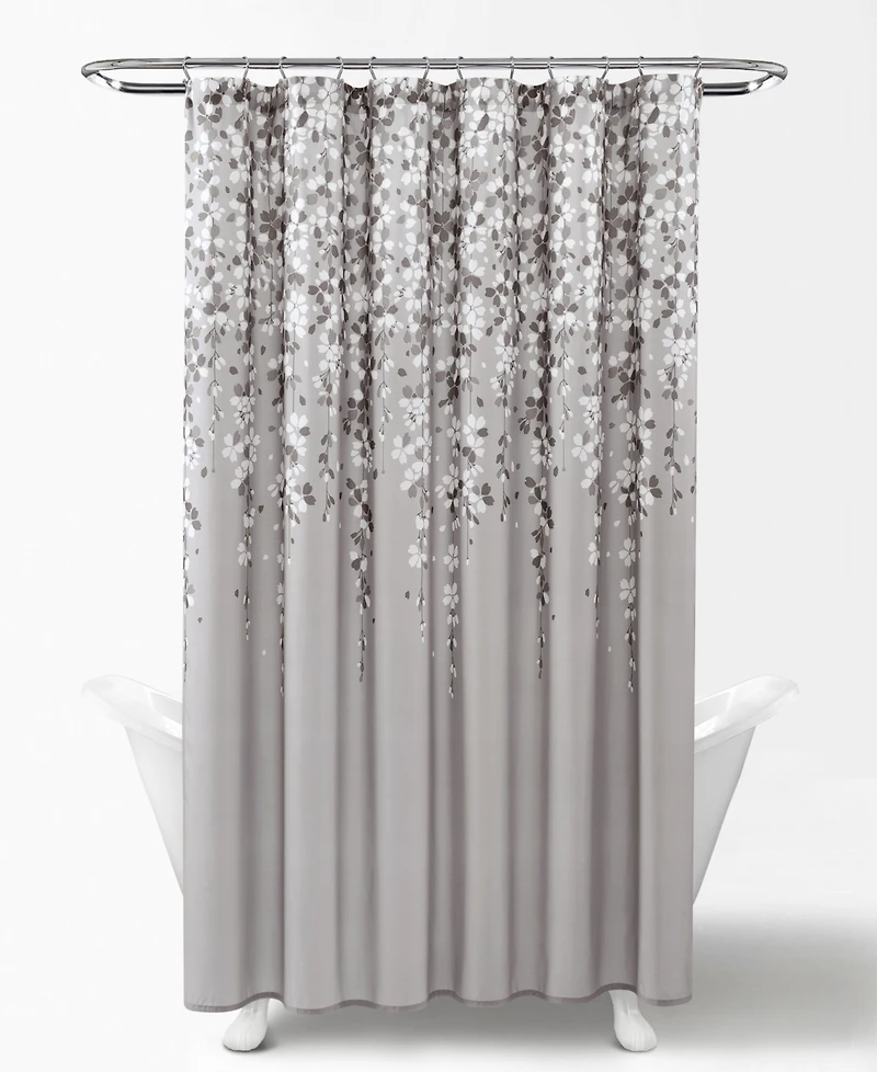 Lush Decor Weeping Flower Shower Curtain, 72" x
