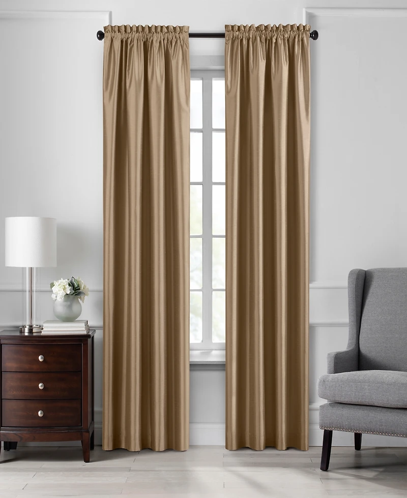 Elrene Home Fashions Colette Faux Silk Blackout Window Curtain