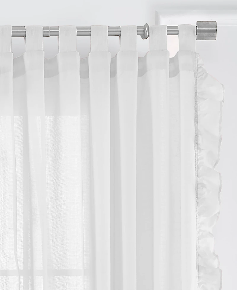 Bella 52" x 95" Sheer Ruffle Curtain Panel