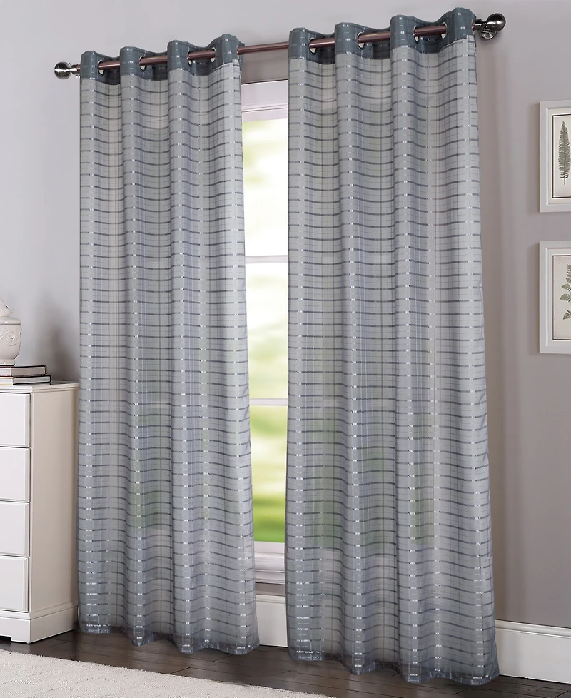 Rt Designers Collection Wanda Box Voile Light Filtering One Grommet Curtain Panel 54" x 90"