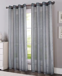Rt Designers Collection Wanda Box Voile Light Filtering One Grommet Curtain Panel 54" x 90"