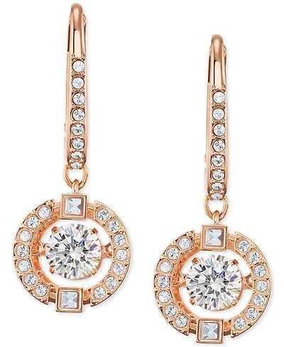 Swarovski Silver-Tone Caged Crystal Drop Earrings