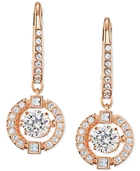 Swarovski Silver-Tone Caged Crystal Drop Earrings