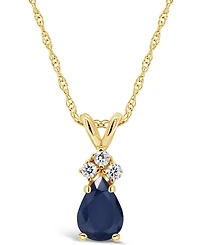 Ruby (1/2 ct. t.w.) and Diamond Accent Pendant Necklace 14k Yellow Gold (Also Sapphire & Emerald)